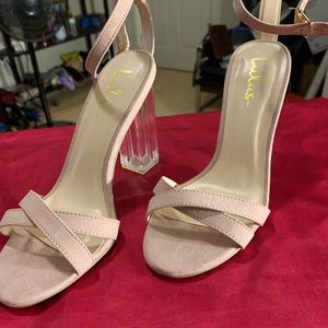 Clear heel sandals